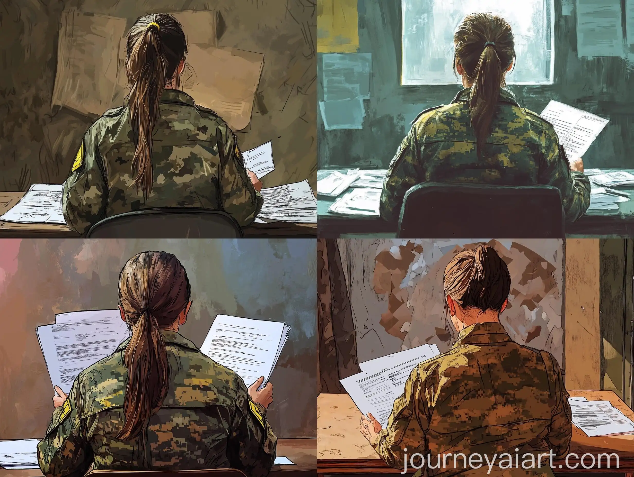 Modern-Ukrainian-Army-Officer-Reviewing-Papers-at-Table