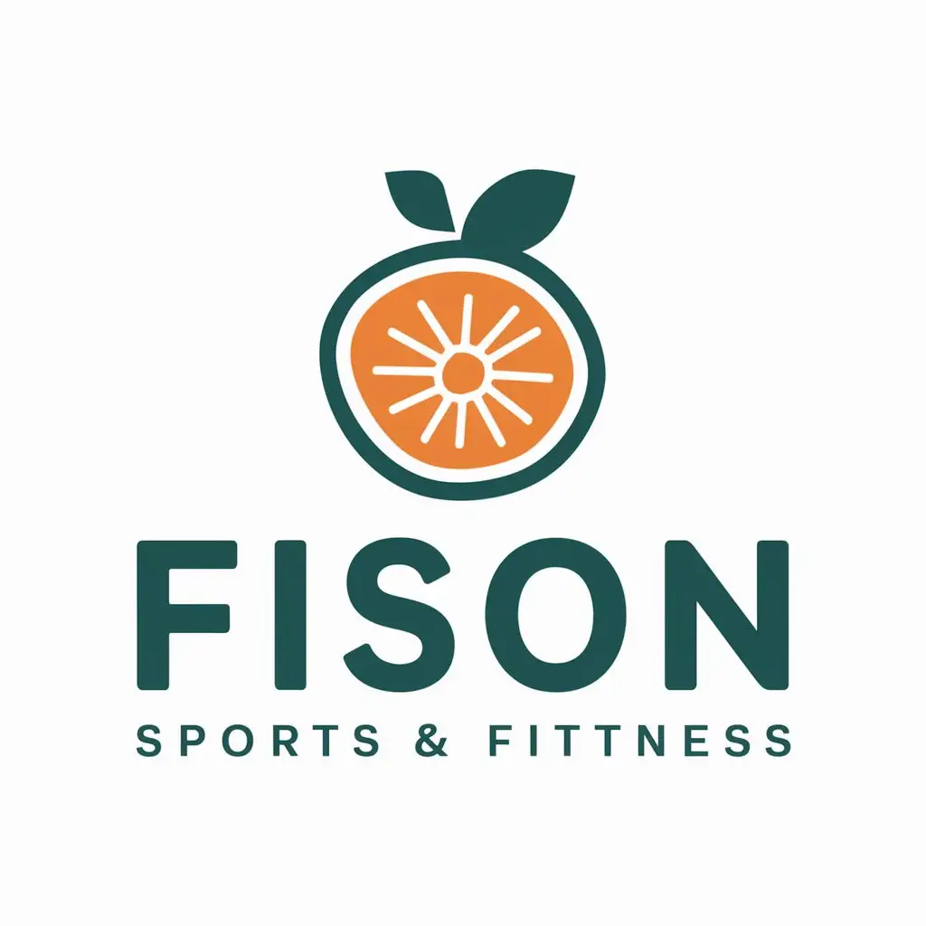 a vector logo design,with the text "Fison", main symbol:Fruits,Moderate,be used in Sports Fitness industry,clear background