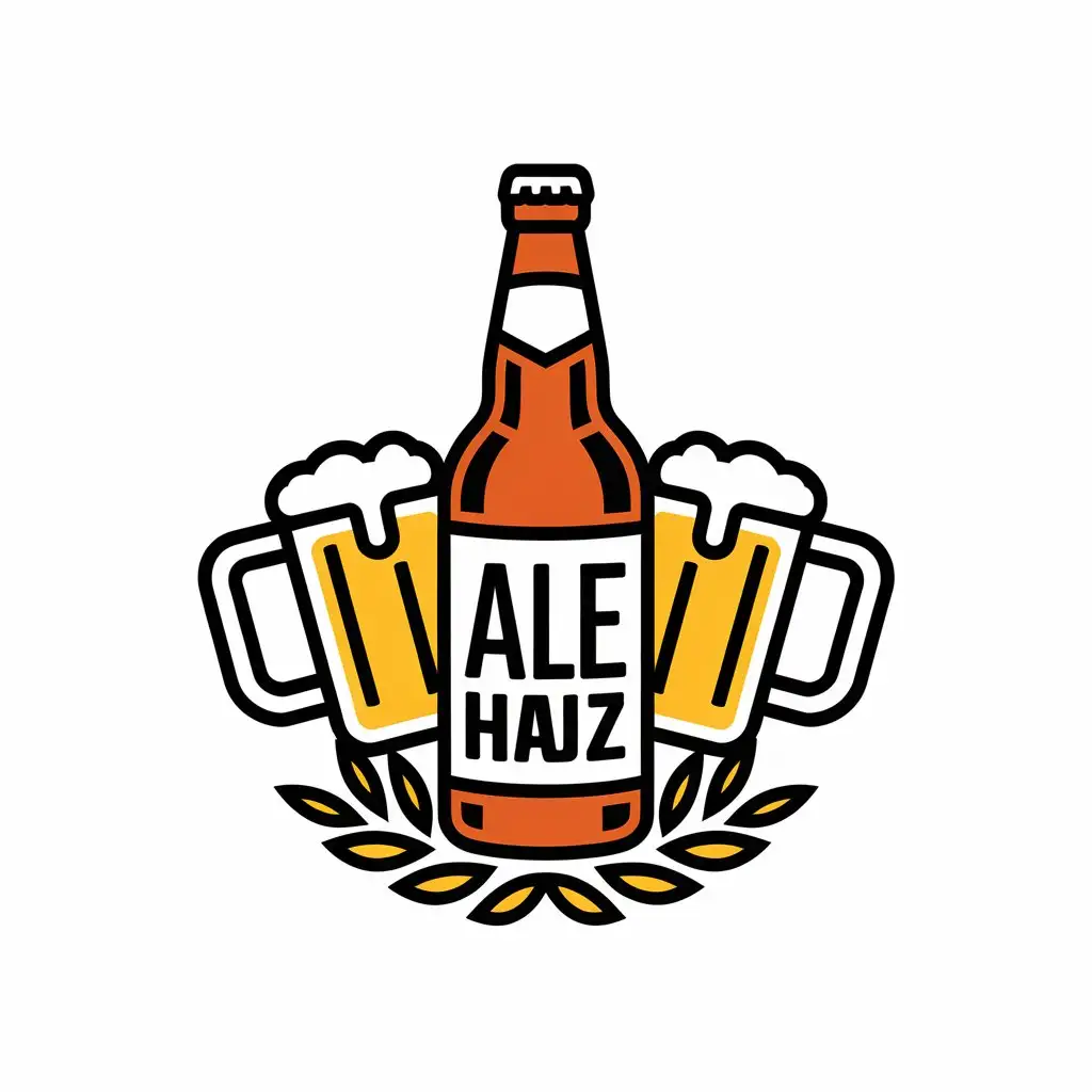 LOGO-Design-for-ALE-Hauz-Beer-Bottle-and-Mug-Theme-with-Clear-Background