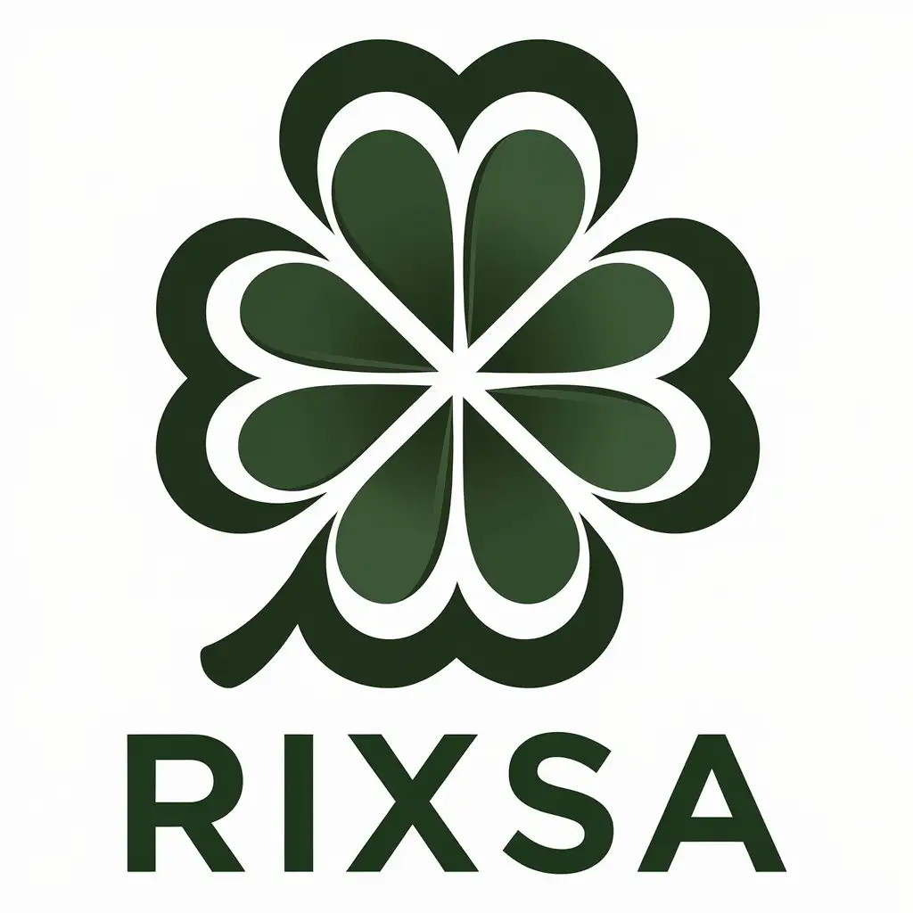 a vector logo design,with the text "RIXSA", main symbol:clover,Moderate,be used in Retail industry,clear background