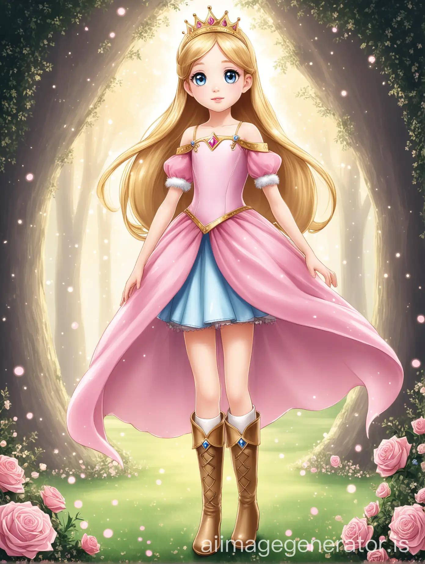 princess girl in long boots