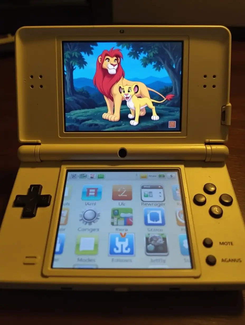 The Lion King on a Nintendo DSi screen