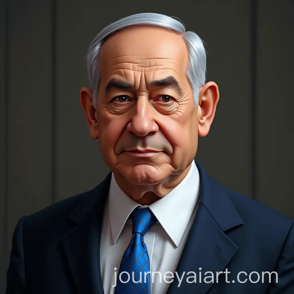 Portrait-of-Benjamin-Netanyahu-in-Formal-Attire