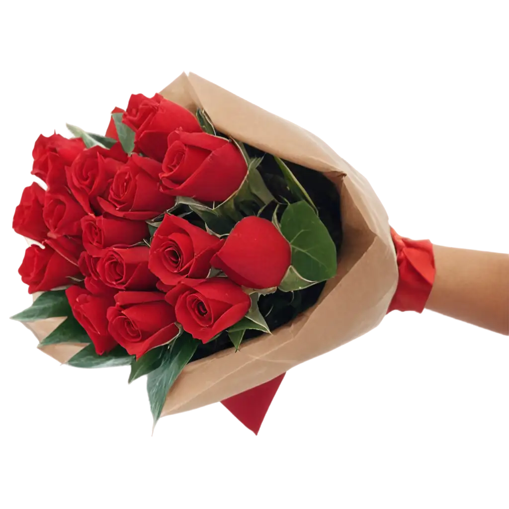 Hand-Bouquet-Red-Rose-Flower-PNG-HighQuality-Transparent-Image-for-Versatile-Uses