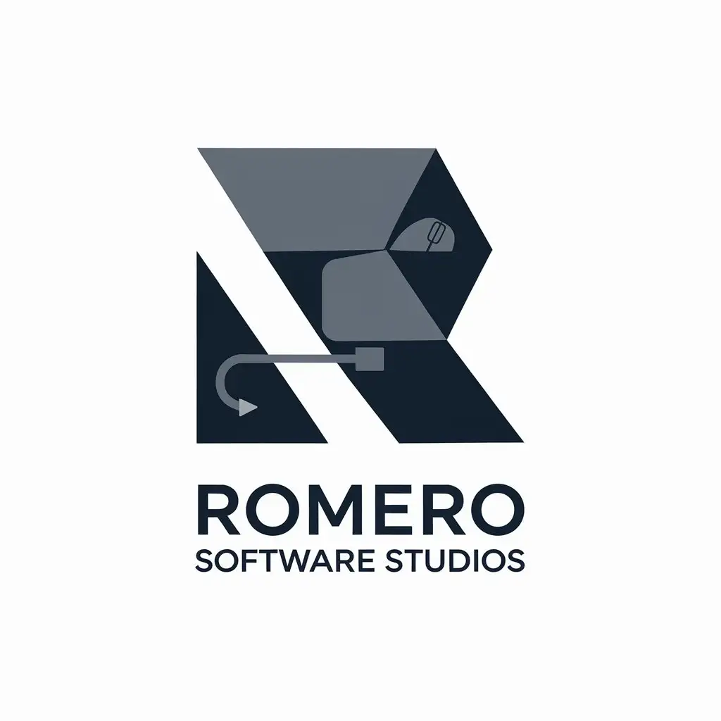 LOGO Design for Romero Software Studios Minimalist R with Clear Background for Software Development Theme