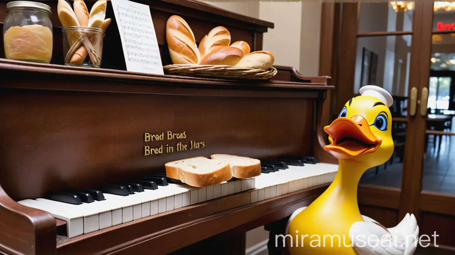 Duck Playing Piano and Collecting Tips from Patrons