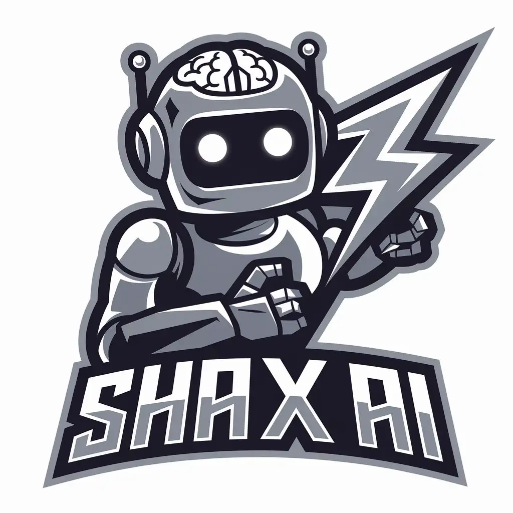 LOGO Design for Shavx AI Vector Design with AI Bot Symbol and Moderate Style on Clear Background