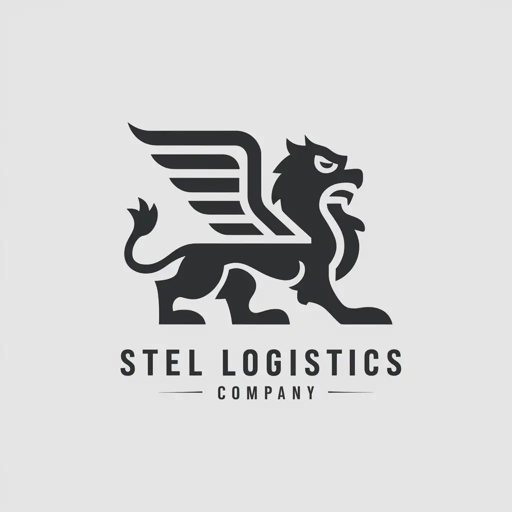 LOGO-Design-For-STEL-Logistics-Company-Griffon-Symbol-in-Moderate-Tones-for-Versatile-Use