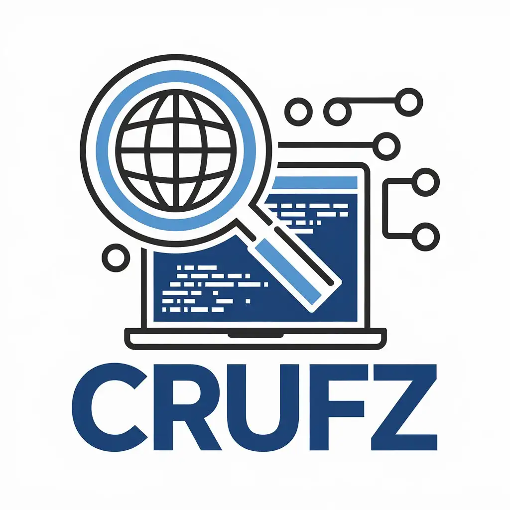 LOGO Design for CRuFz Magnifying Glass Key Laptop with Matrix Code for Legal Industry