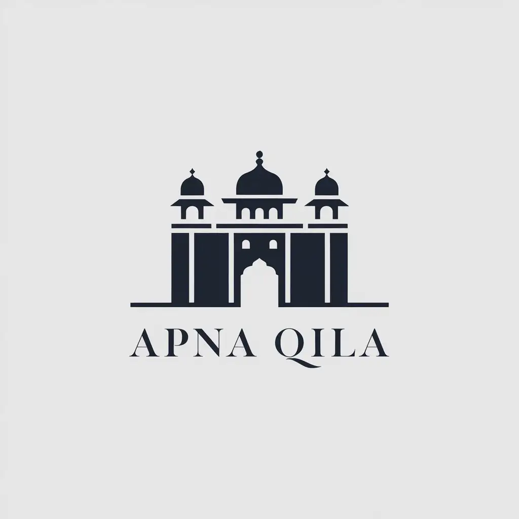 LOGO Design for APNA QILA Minimalistic Fort Symbol for Real Estate Industry