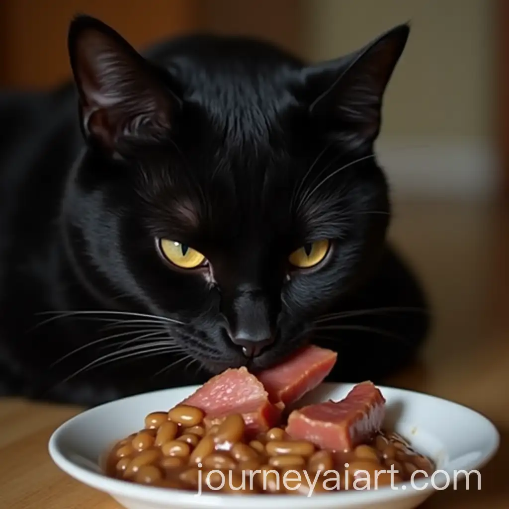 Hungry-Cat-Eating-Meat-Porridge