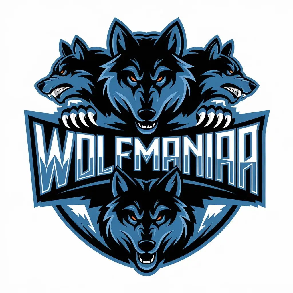 LOGO Design for WolfManiaa Wolves Wrestling Theme with Clear Background