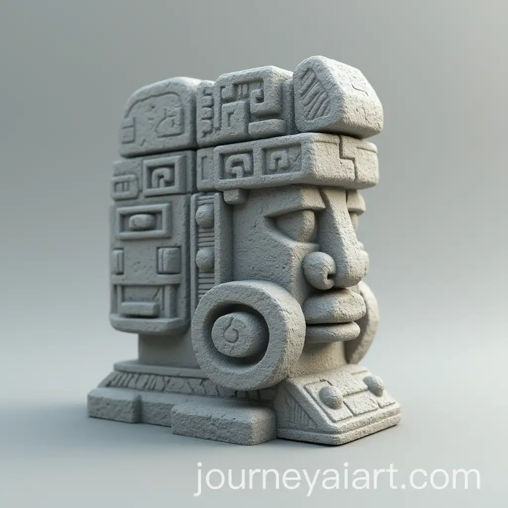 3D-Mayan-Road-Piece-Model-with-Intricate-Design-on-Gray-Background