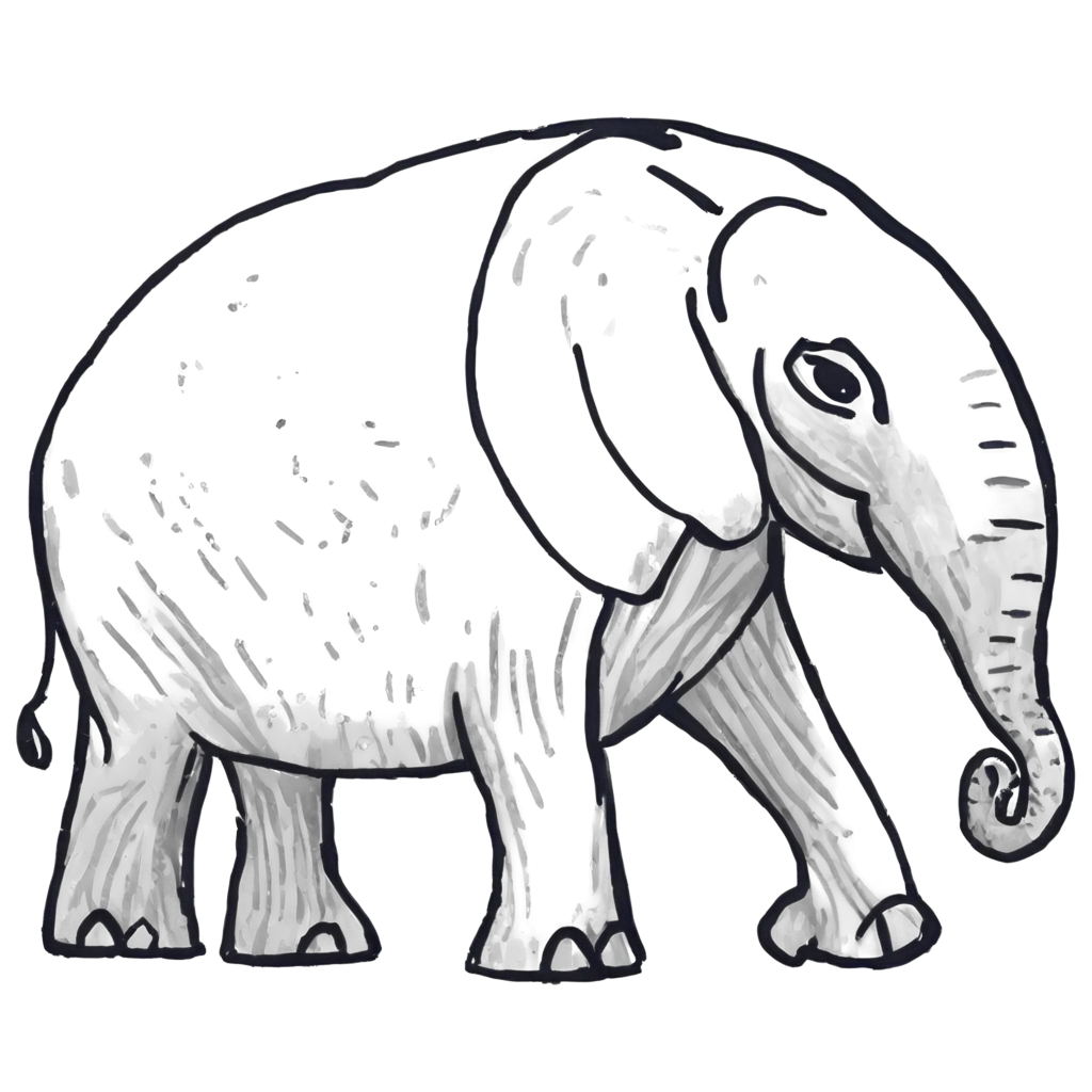 Creative-Elephant-Doodle-PNG-HighQuality-Image-for-Versatile-Use