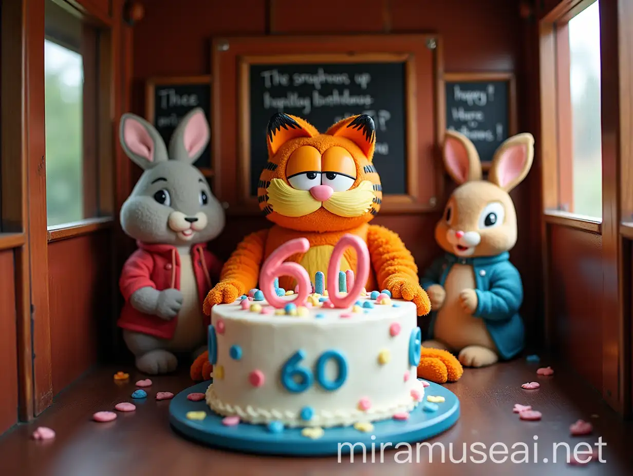 Captain Hayne 60th Birthday Celebration with Garfield and Peter Rabbit on Train