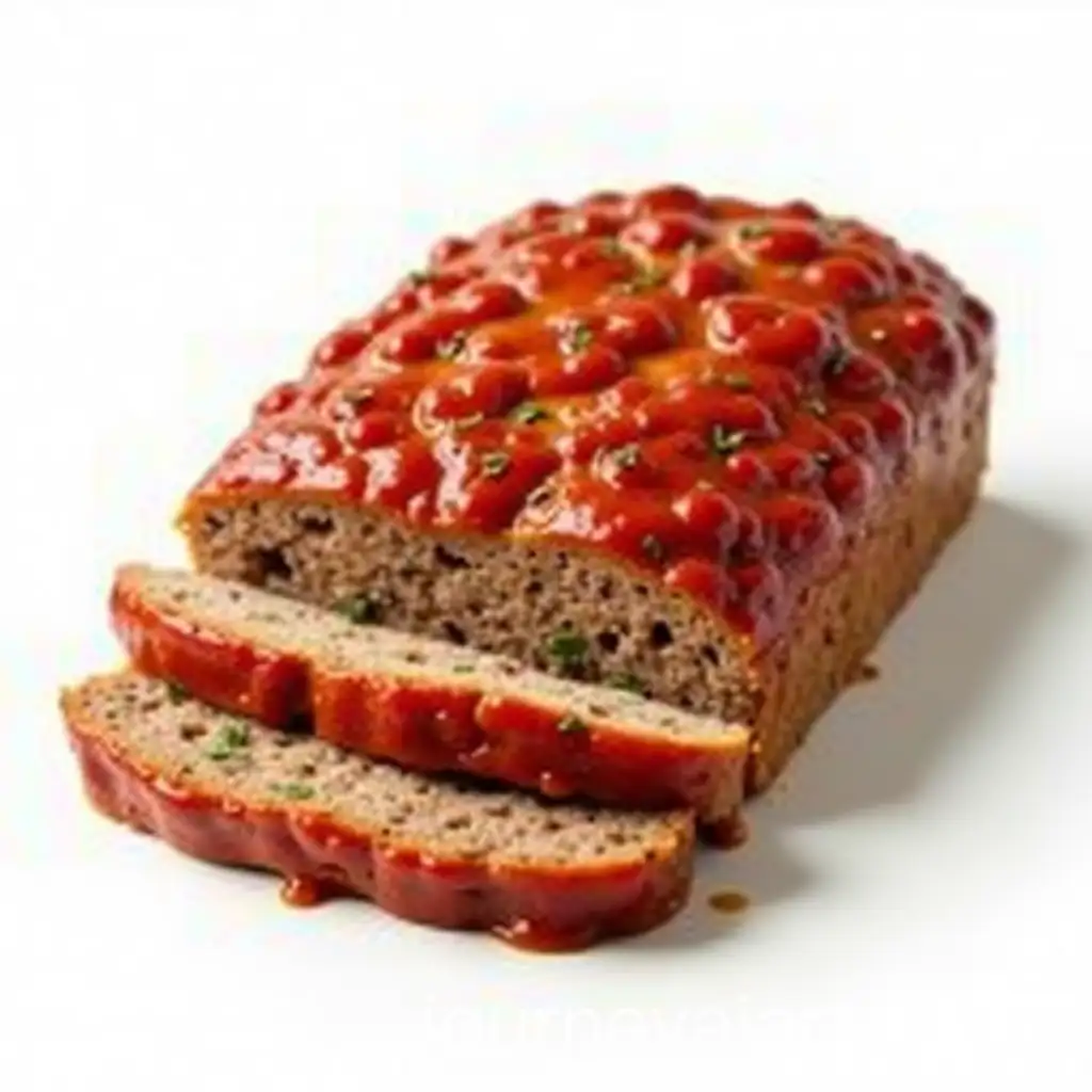 Juicy-Homemade-Meatloaf-with-GoldenBrown-Crust-and-Glossy-Ketchup-Glaze
