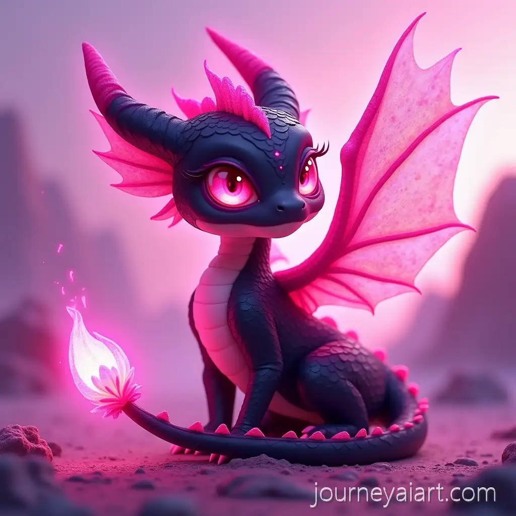 Lava-Dragon-with-Neon-Pink-Scales-andLava-Dragon-Girlie-Glowing-Wings-in-Pastel-Sky