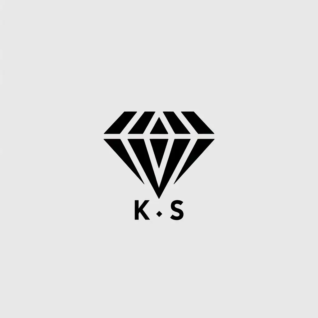 a vector logo design,with the text "KS", main symbol:Diamond,Minimalistic,clear background