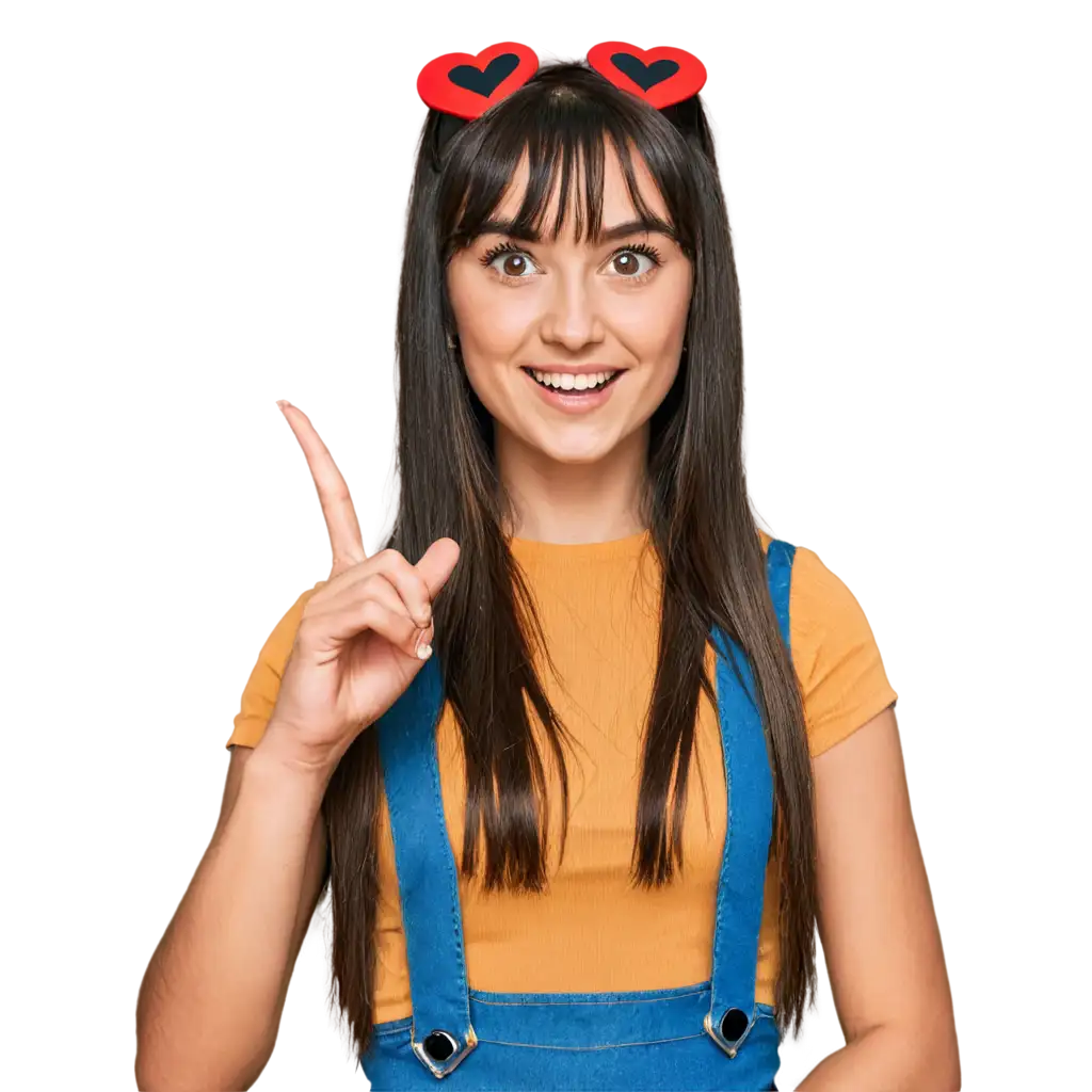 PNG-Image-of-Minion-with-Love-Shape-Hair-Bangs-Creative-and-HighQuality-Visual-Art