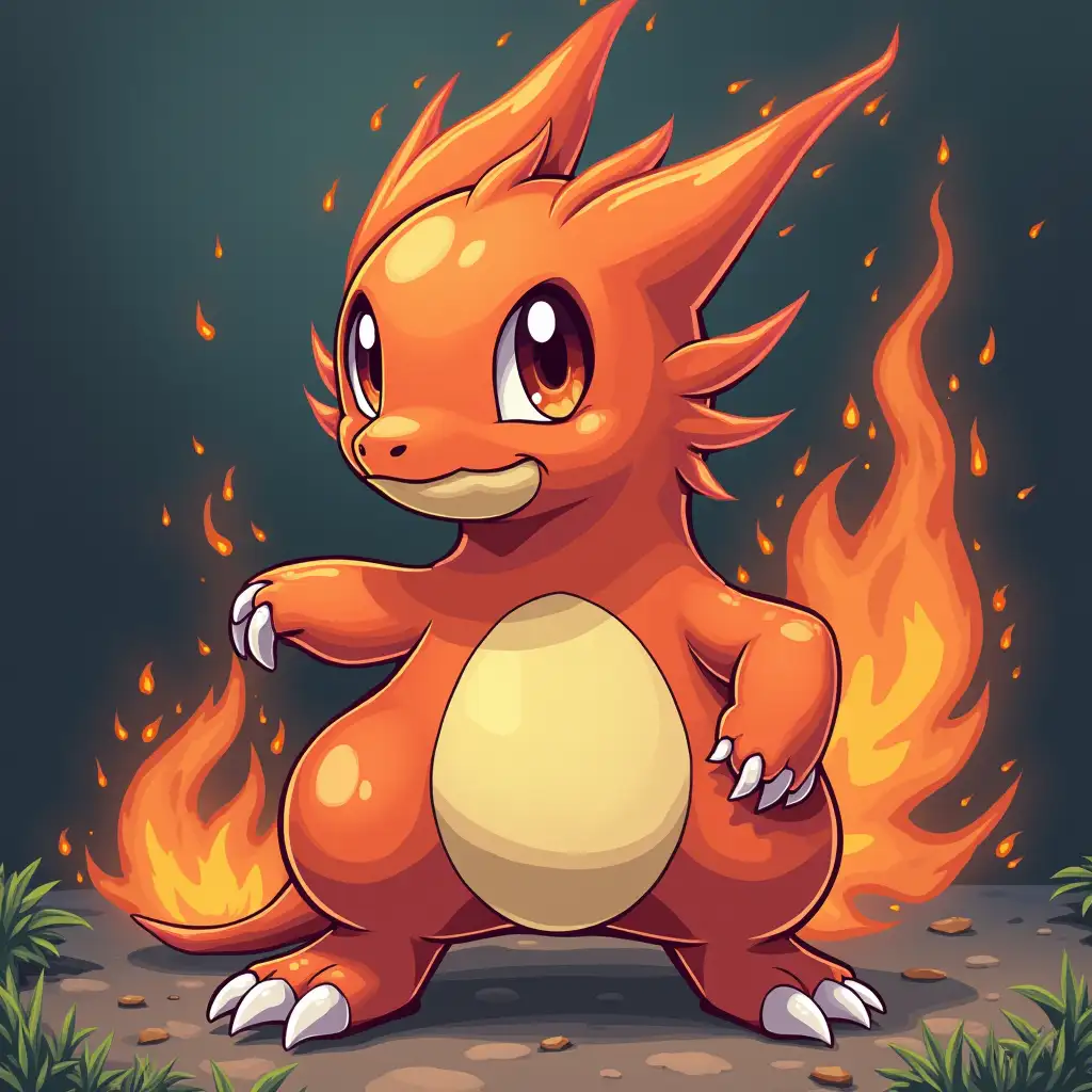 a starter pokemon base that is a fire type