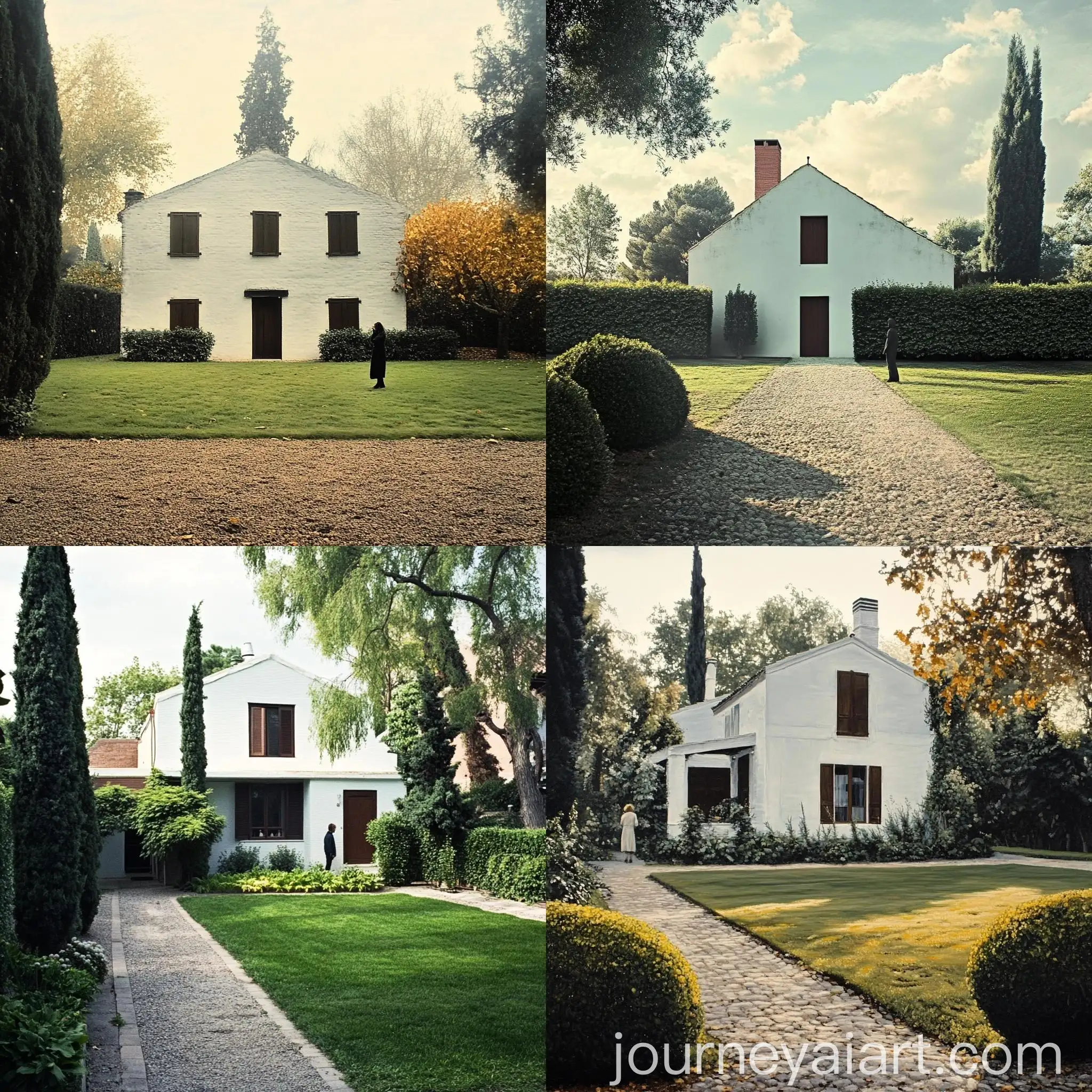 Person-Standing-in-Front-of-Traditional-House
