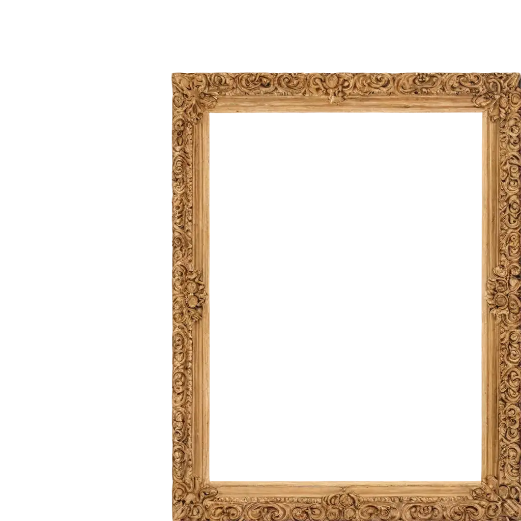 Classical-Carved-Wood-Frame-PNG-Artistic-Design-for-Digital-Media