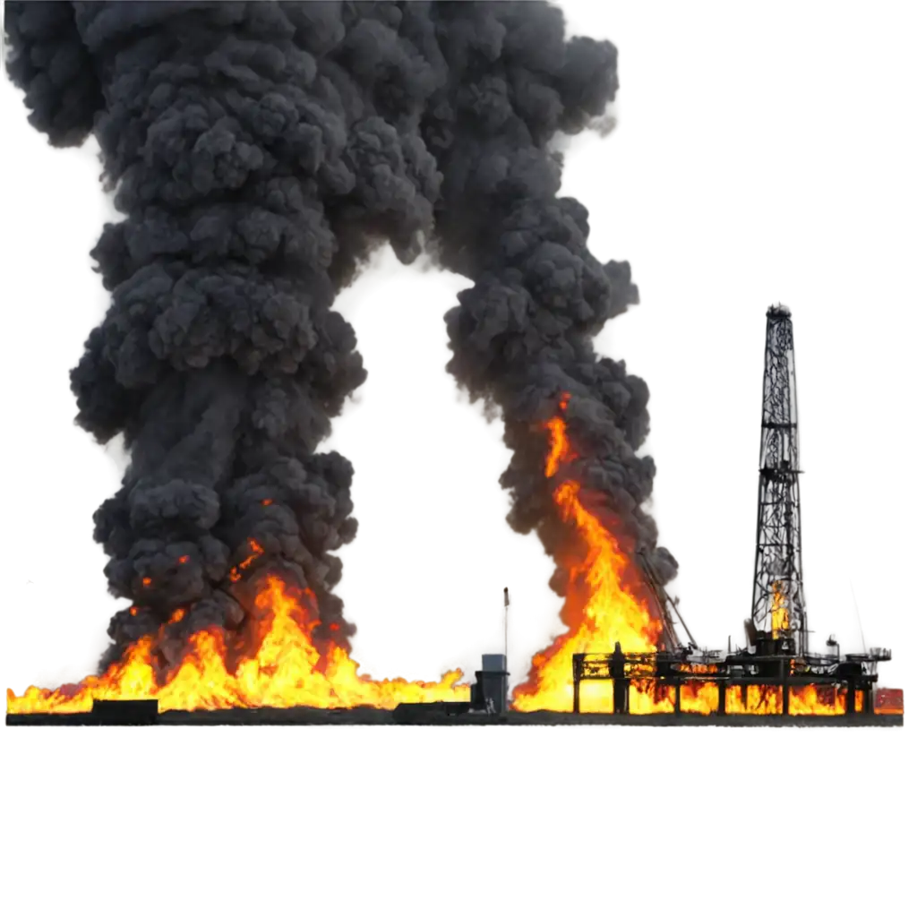 Oil-Field-on-Fire-PNG-Capturing-the-Intensity-and-Impact-of-a-Blazing-Oil-Field-in-HighQuality-PNG-Format