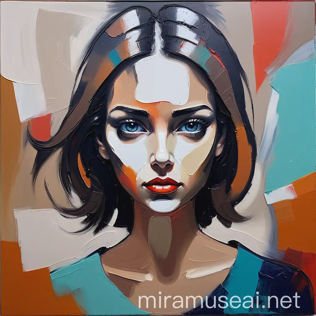 Contemporary Abstract Portrait of a Woman in an Art House Style