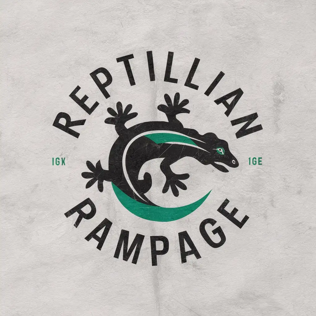 LOGO Design For Reptilian Rampage Lizard Symbol in Green for Sports Fitness Industry