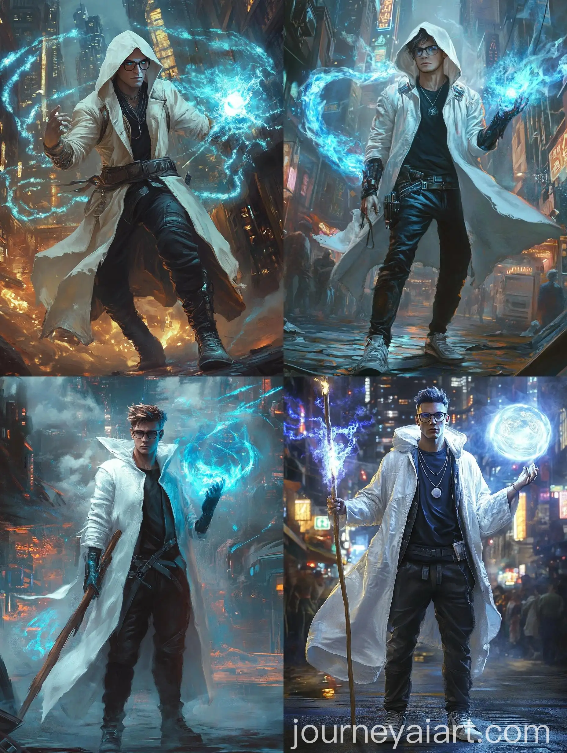 Male-Warlock-with-Magical-Staff-in-Cyberpunk-Fantasy-City