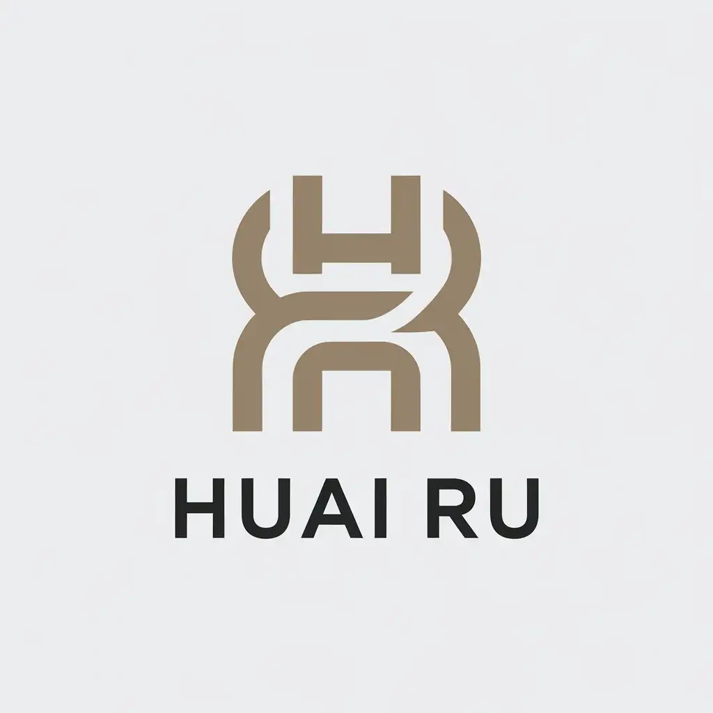 a vector logo design,with the text "Huai Ru", main symbol:HR,Minimalistic,be used in Finance industry,clear background