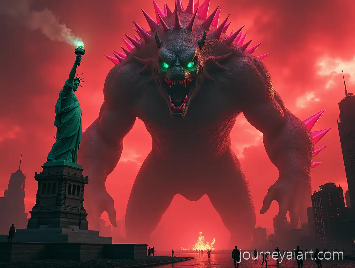 Gigantic-Monster-Crushing-Statue-of-Liberty-inAI-Image-Expansion-SEO-Apocalyptic-New-York-City