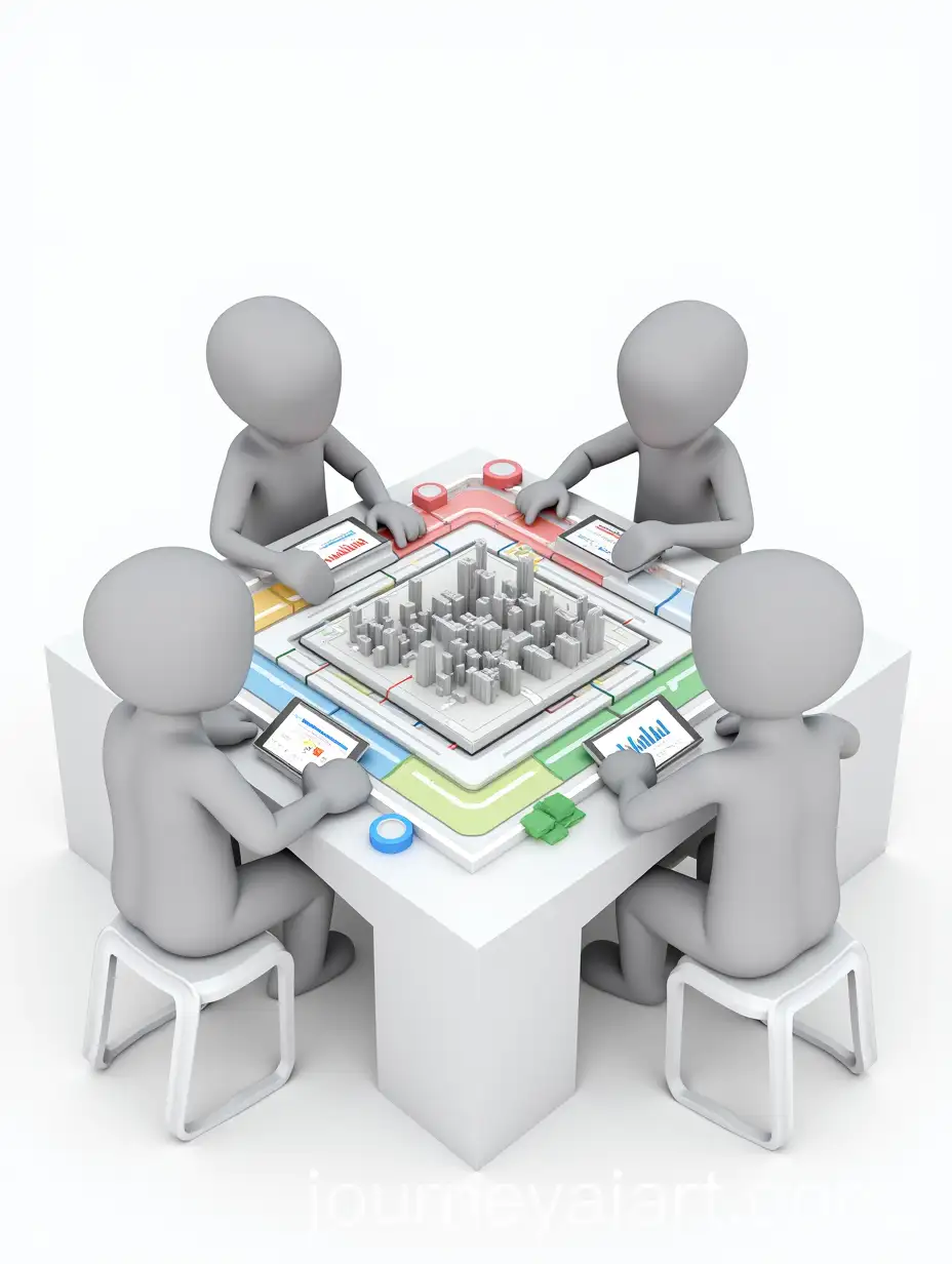 Futuristic-Smart-City-Model-with-Interactive-Players-in-a-Parchis-Game-Board-Style