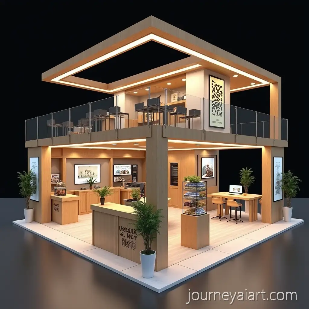 Modern-TwoStory-Partition-Booth-with-VIP-Lounge-Coffee-and-Snack-Display-and-Client-Meeting-Areas