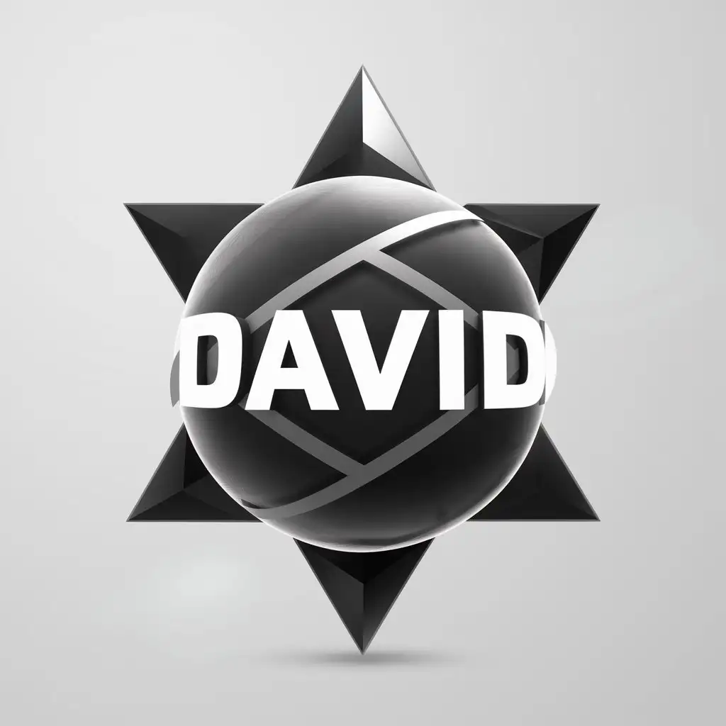 LOGO Design for David Sphere and Triangle Symbol in 3D on White Background