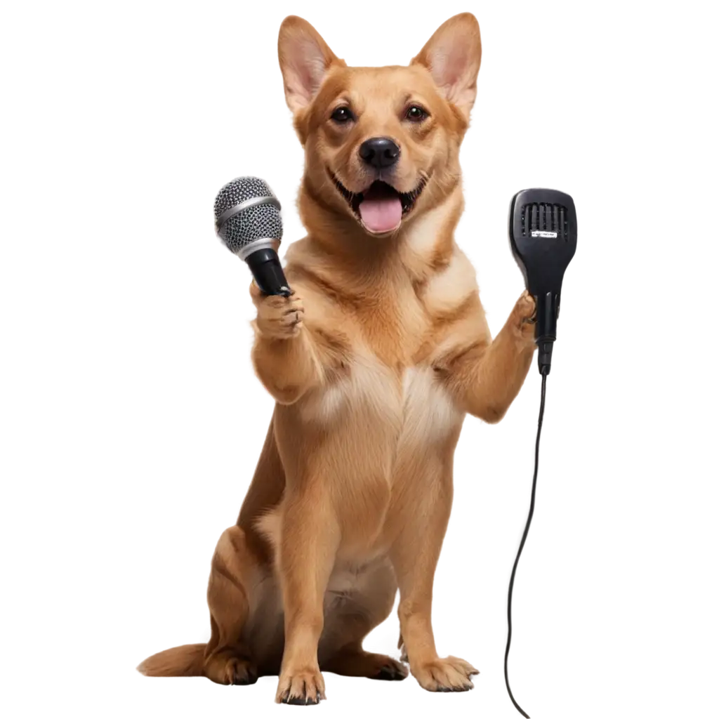 Dog-with-Microphone-PNG-Image-Capturing-Canine-Charm-and-Musical-Moments