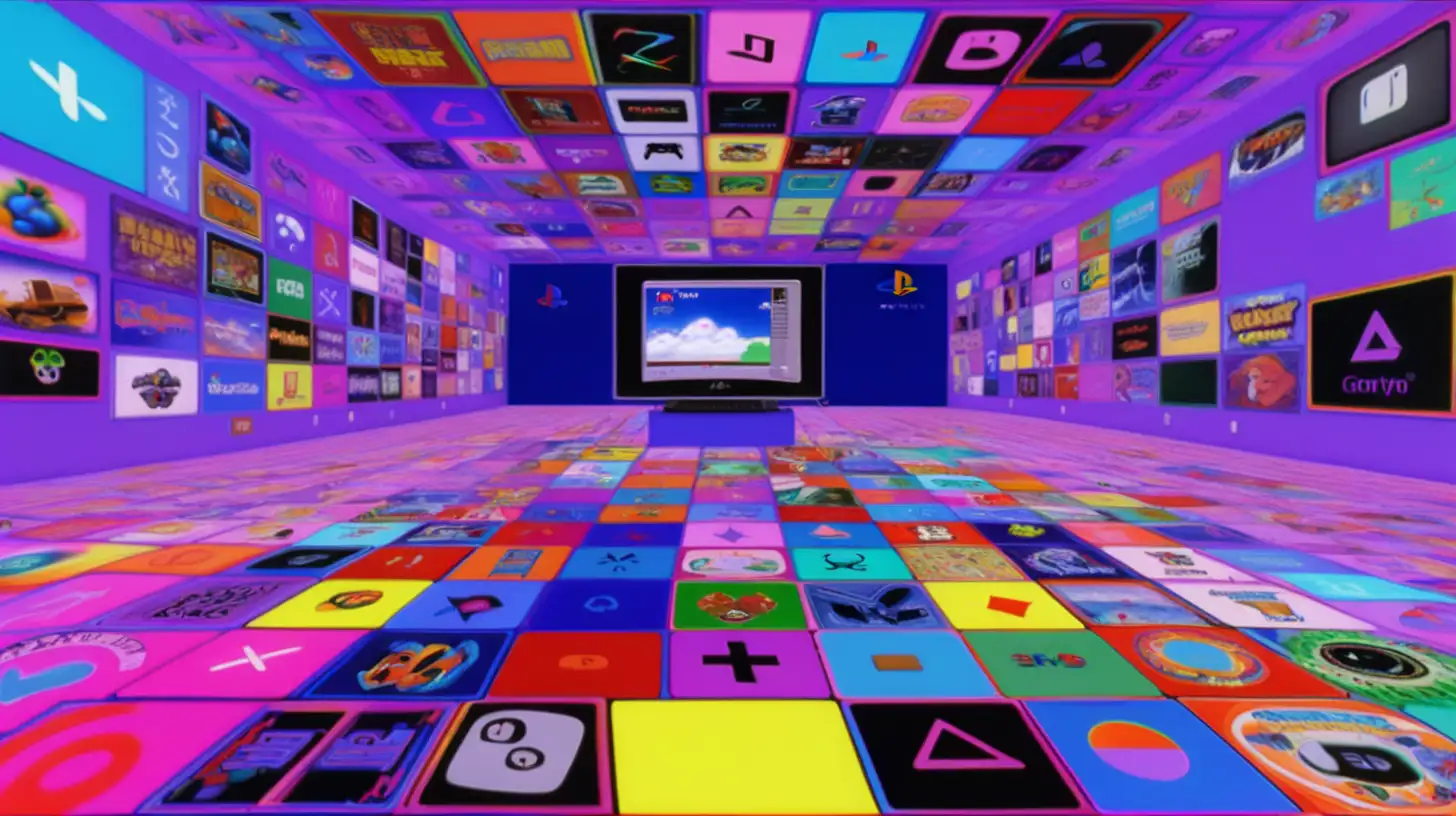 Weirdcore LSD Effect PlayStation Games in Windows 98 Aesthetic