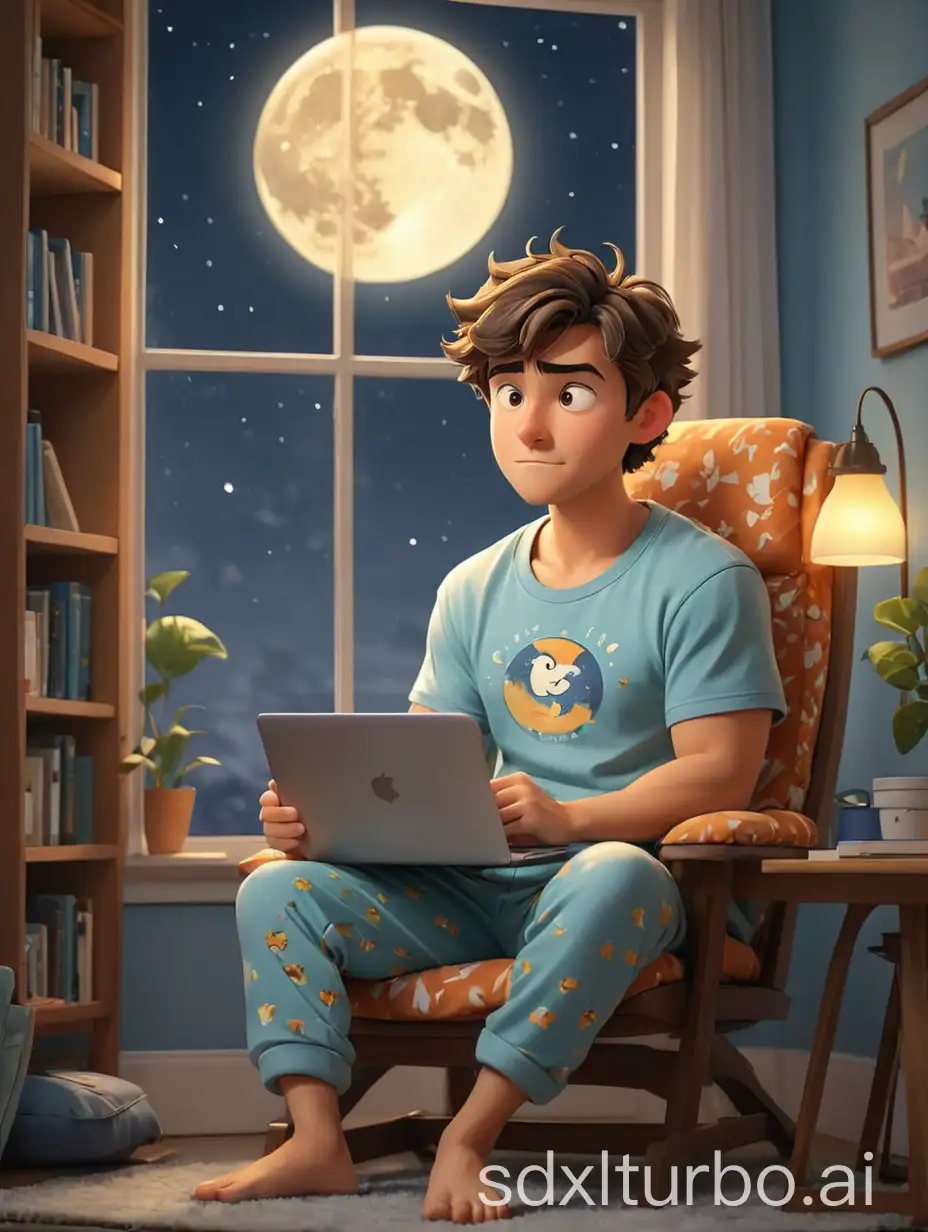 Male-Cartoon-Character-Working-Late-at-Night-in-a-Cozy-Study-Room