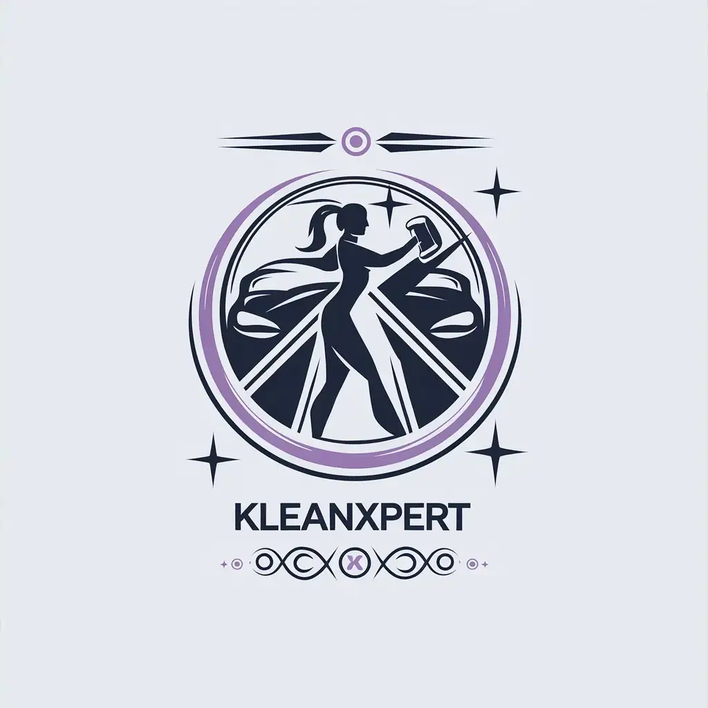 LOGO Design for KleanXpert Navy Blue Purple with Polished Automotive Theme