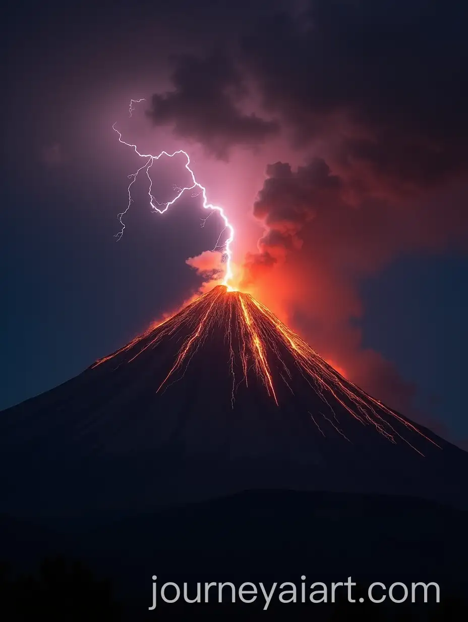 Lightning-Strikes-a-Fiery-Volcano-in-Eruptive-Storm