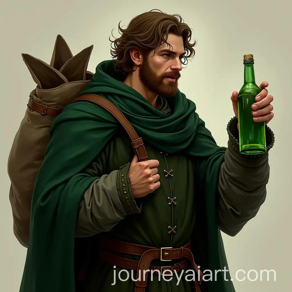 Slavic-Archer-in-Medieval-Attire-Contemplating-a-Mysterious-Green-Potion