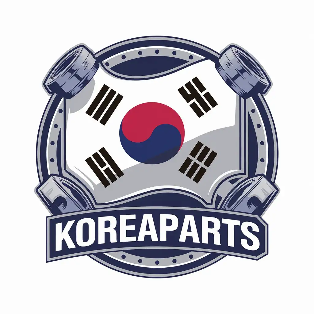 LOGO Design For KoreaParts South Korea Flag with 3D Auto Parts