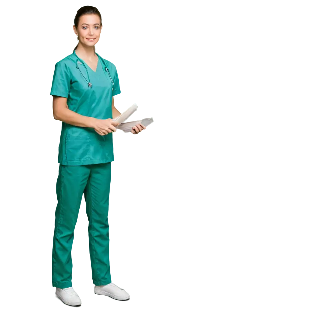 Professional-PNG-Image-of-a-Doctor-in-Light-Green-Uniform-Posing-as-a-Model