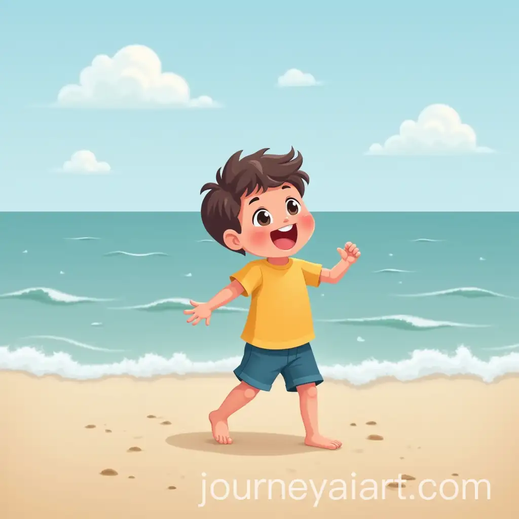 Eager-Young-Boy-Playing-at-the-Beach
