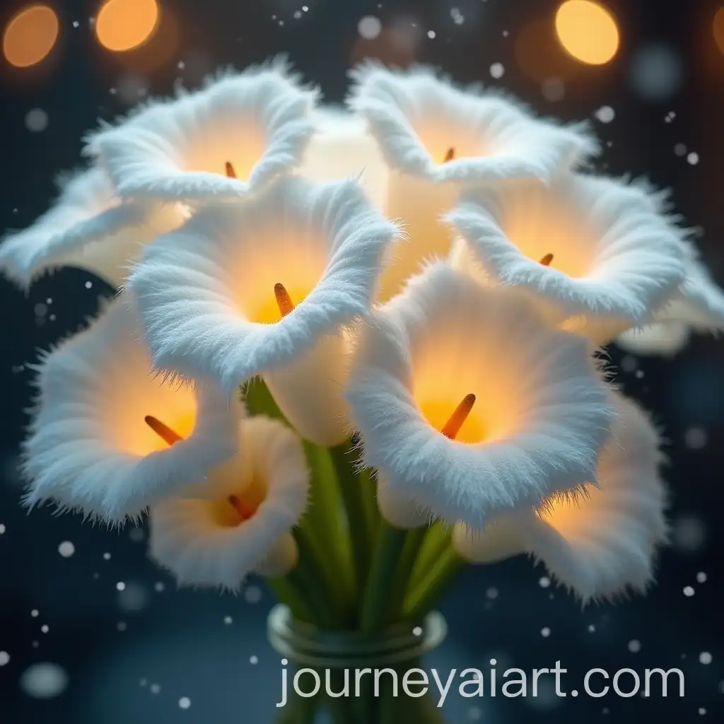 Luxurious-White-Calla-Lily-Bouquet-with-Mink-Fur-and-Snowflakes