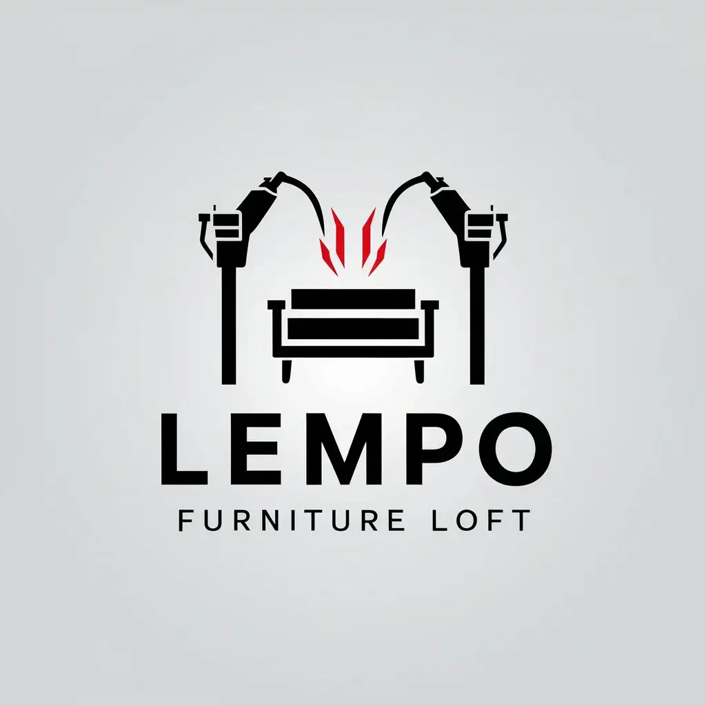 LOGO-Design-For-Lempo-Furniture-Loft-Minimalistic-Vector-Logo-with-Welding-Torch-and-Loft-Furniture