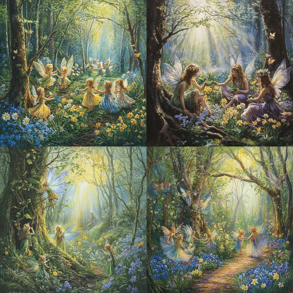 Fairies-and-Elves-Decorating-the-Forest-for-Spring