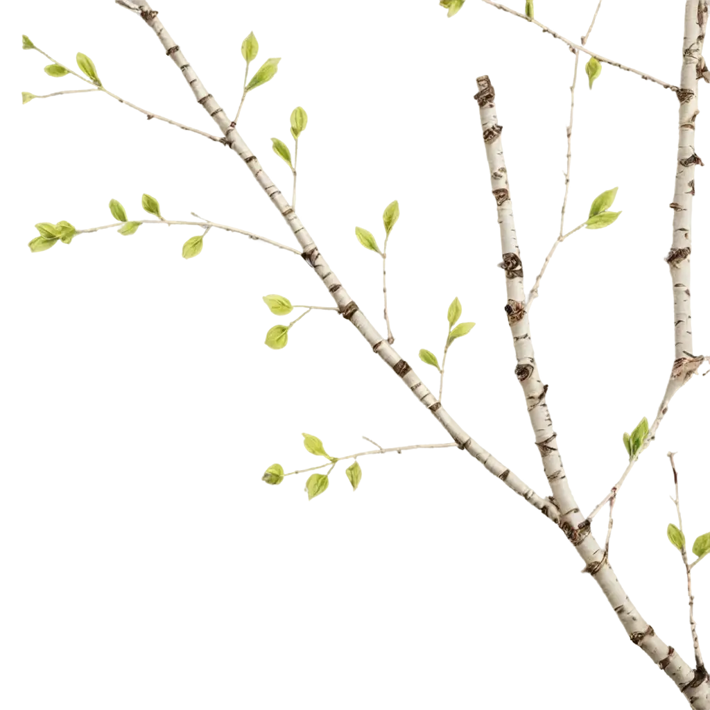 birch branches with little leaves