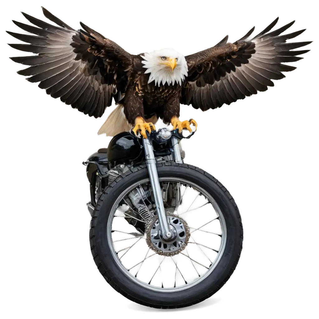 Eagle-with-Open-Wings-on-Top-of-a-Motorcycle-Wheel-PNG-HighQuality-Image-for-Dynamic-Designs