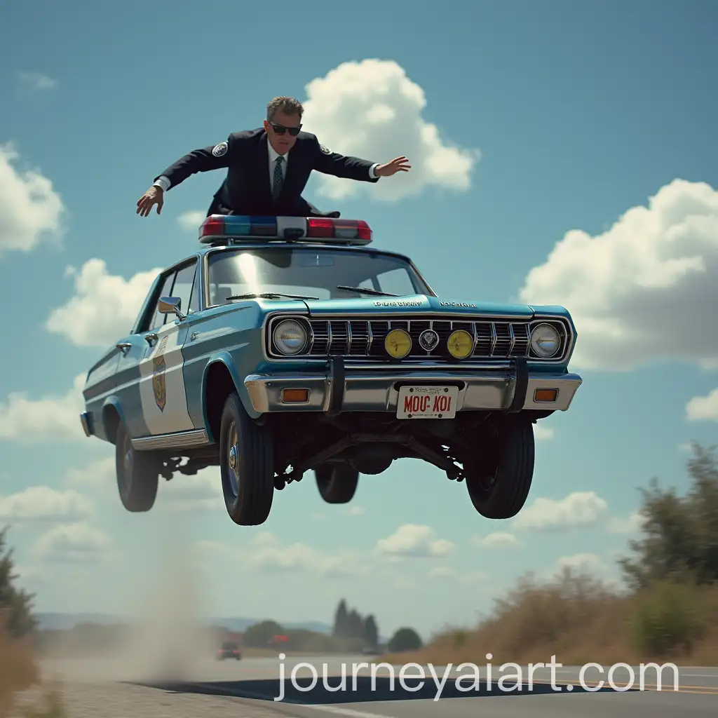 Futuristic-Flying-Police-Car-Pursuing-a-Thief-in-Urban-Skyline